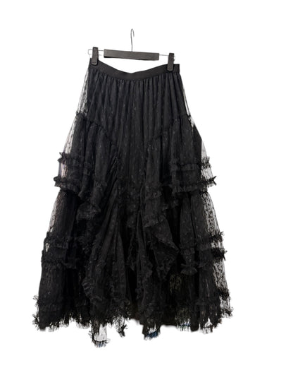 Black Love Heart Western Maxi Skirt