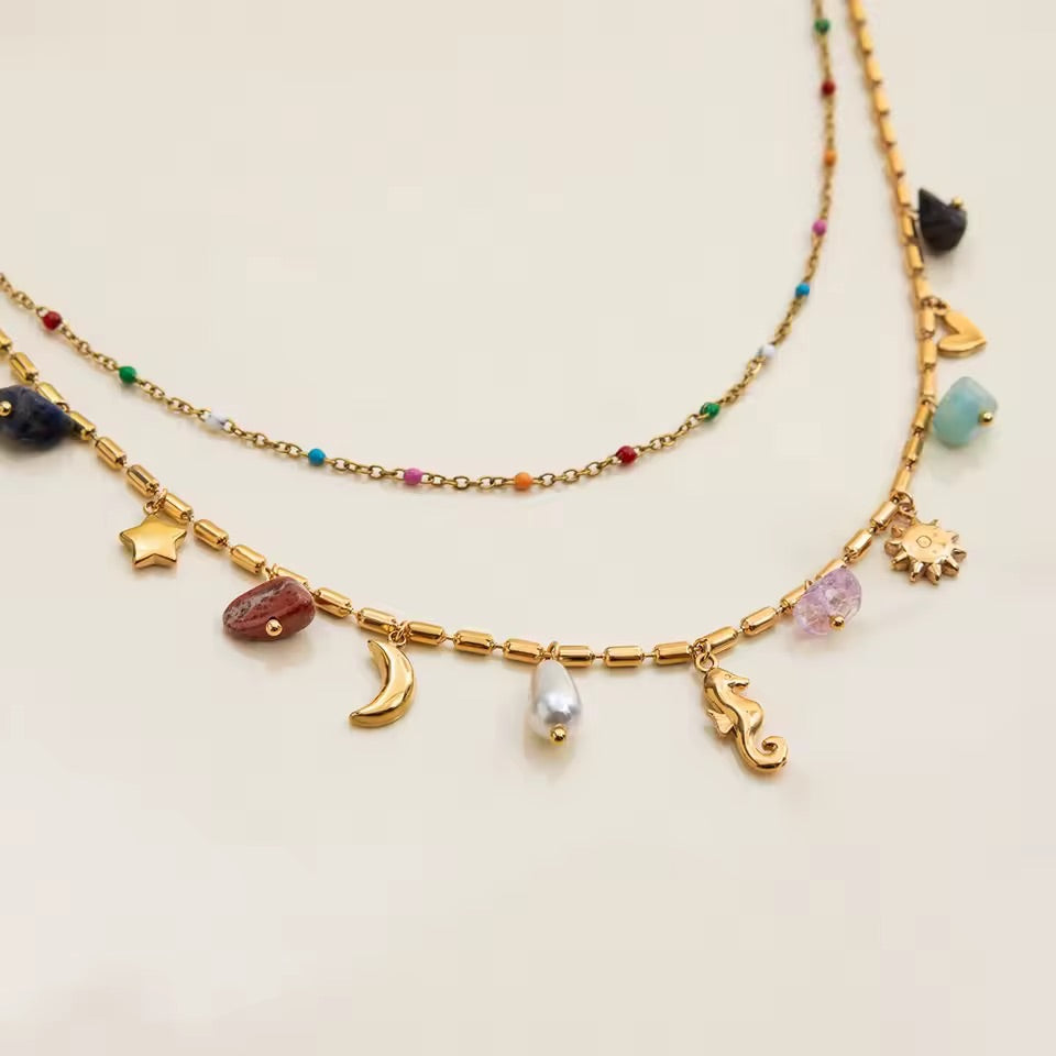 ✨ Moon Dance Talisman Charm Necklace Gold