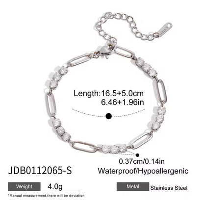 Solace Crystal Chain Bracelet Silver