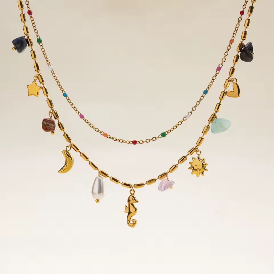 ✨ Moon Dance Talisman Charm Necklace Gold