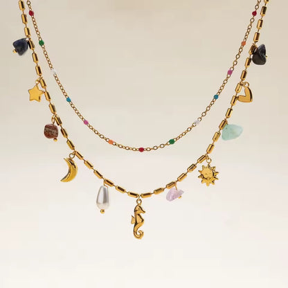 ✨ Moon Dance Talisman Charm Necklace Gold
