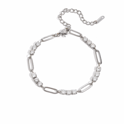 Solace Crystal Chain Bracelet Silver