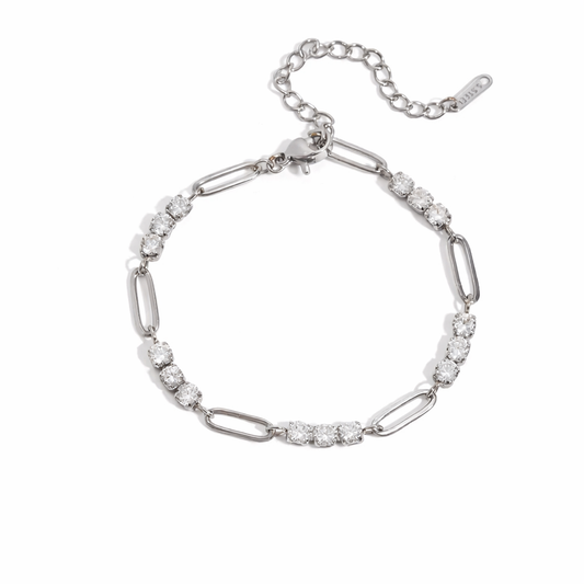 Solace Crystal Chain Bracelet Silver