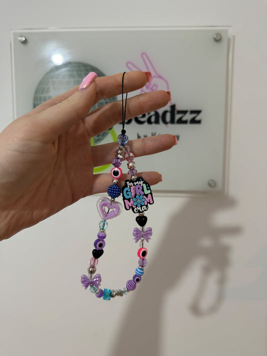 ‘Girl mom era’ phone charm - silver