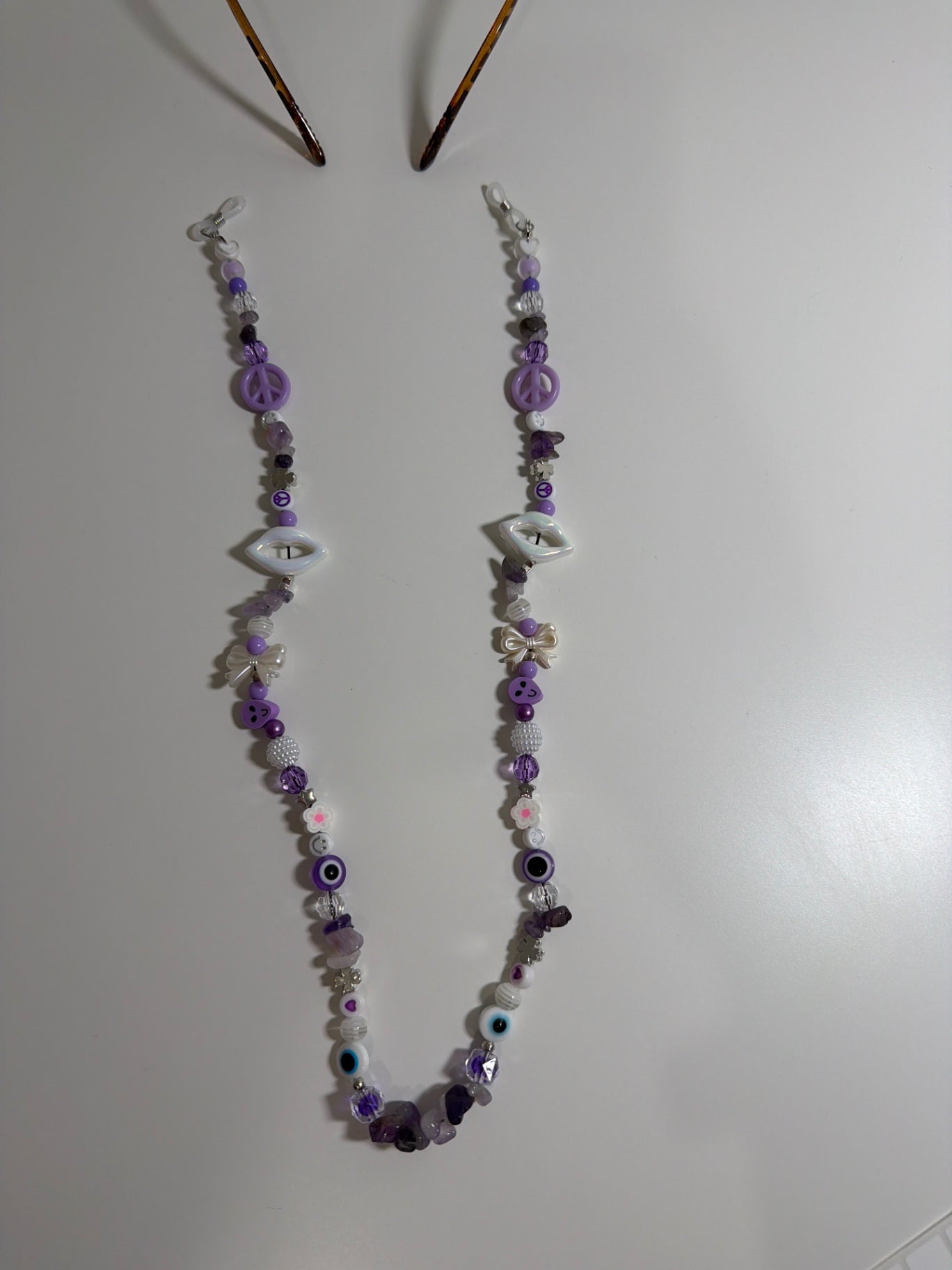 Twin flame sunglasses strap - purple/silver