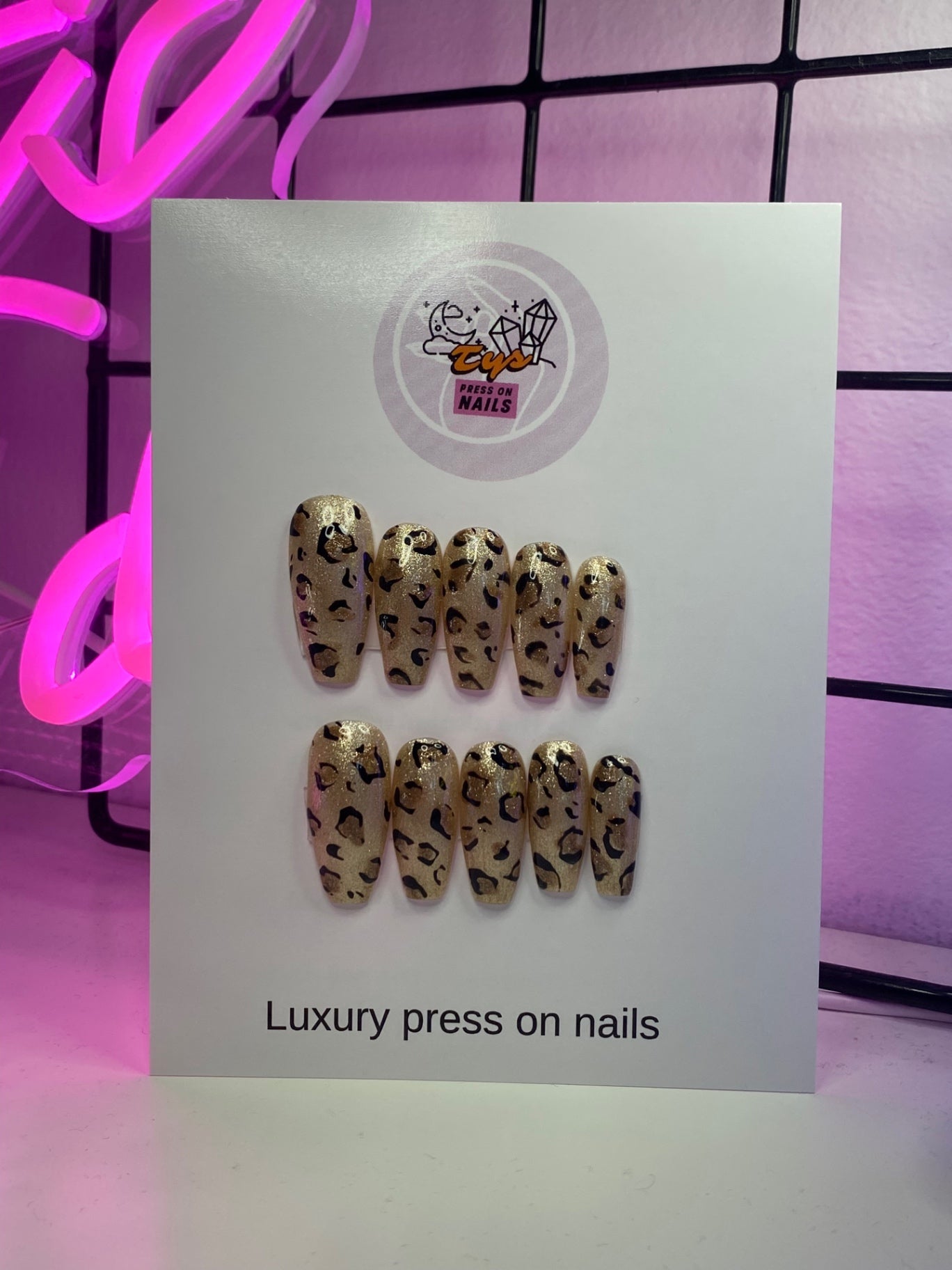 Gold Glitter Shimmer Leopard Print