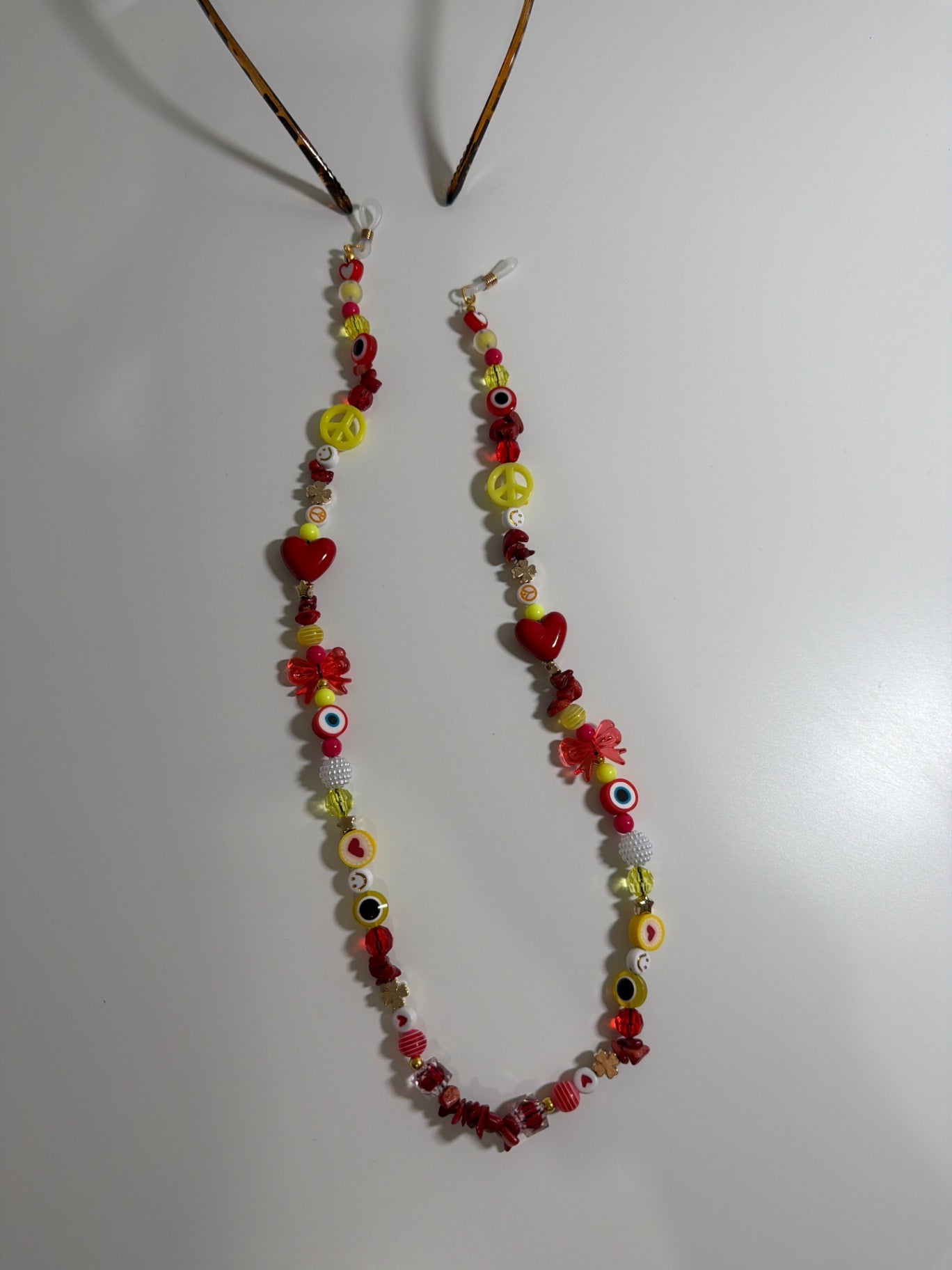 Twin flame sunglasses strap - red/yellow/gold