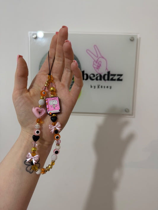 ‘Bookish girlie’ phone charm - gold