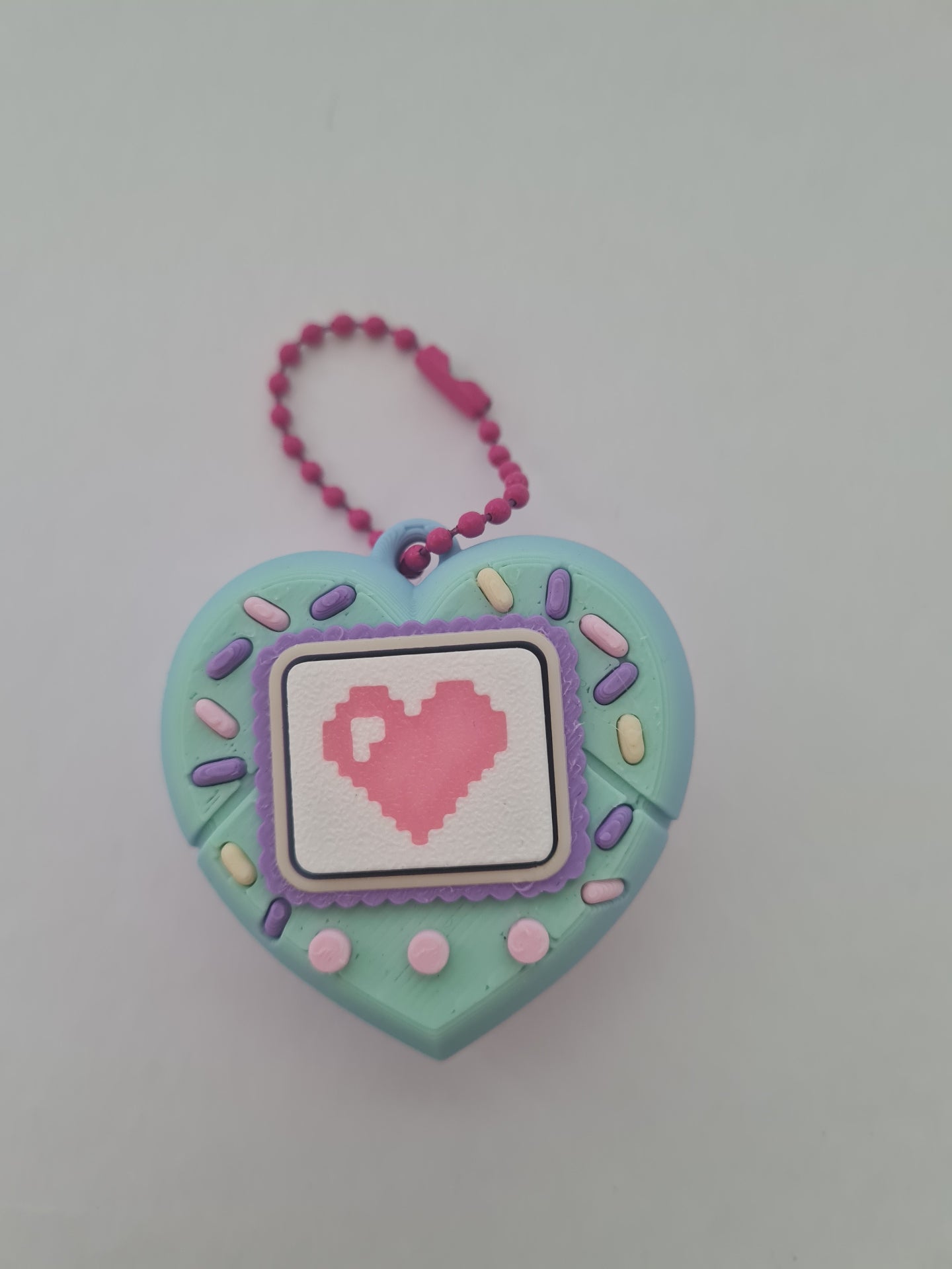 pink heart virtual pet keyring
