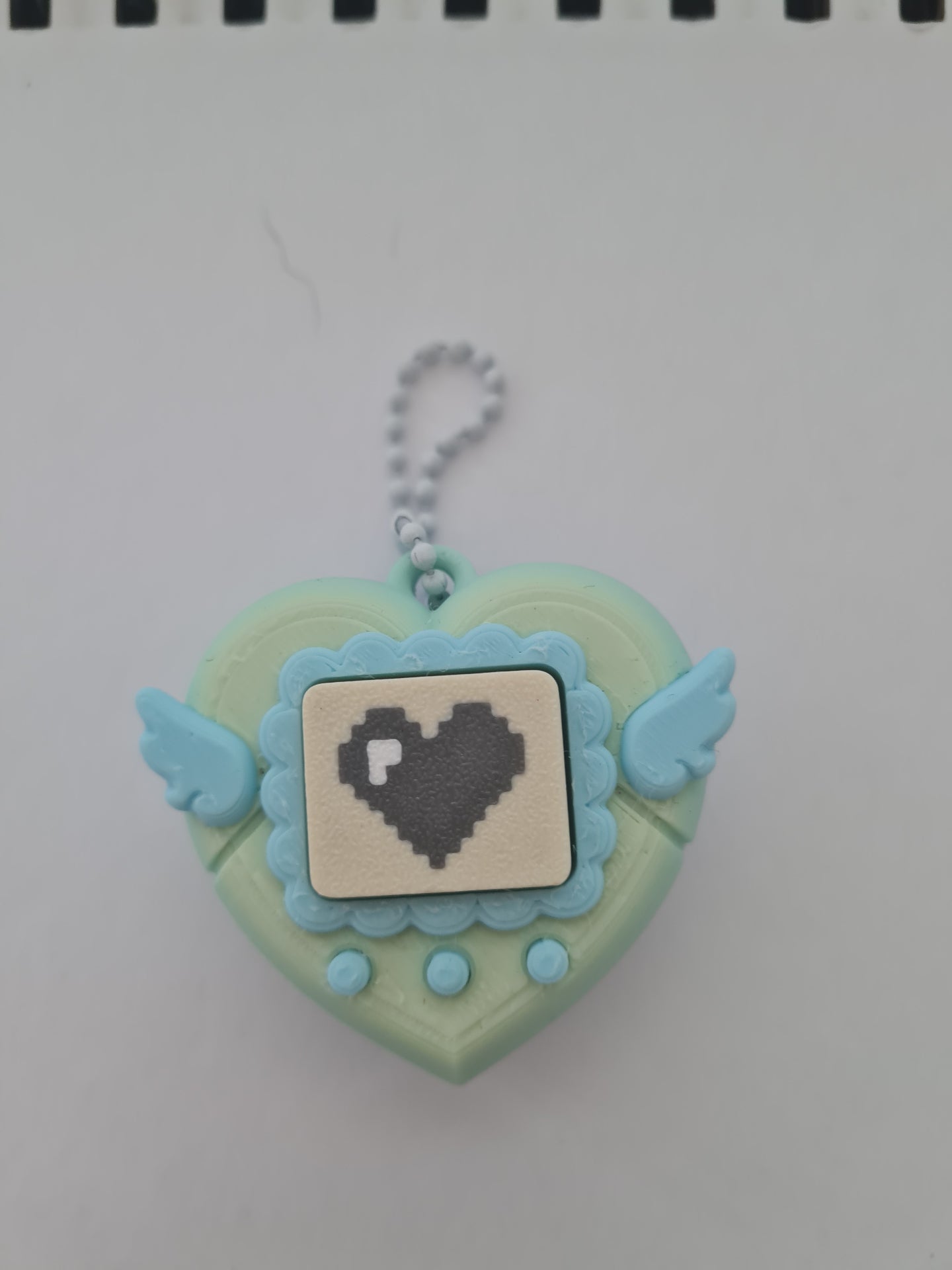 heart blue virtual pet keyring