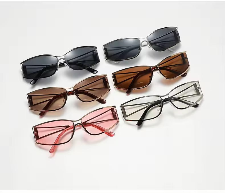 Shield Y2K Metal Sunglasses Pink
