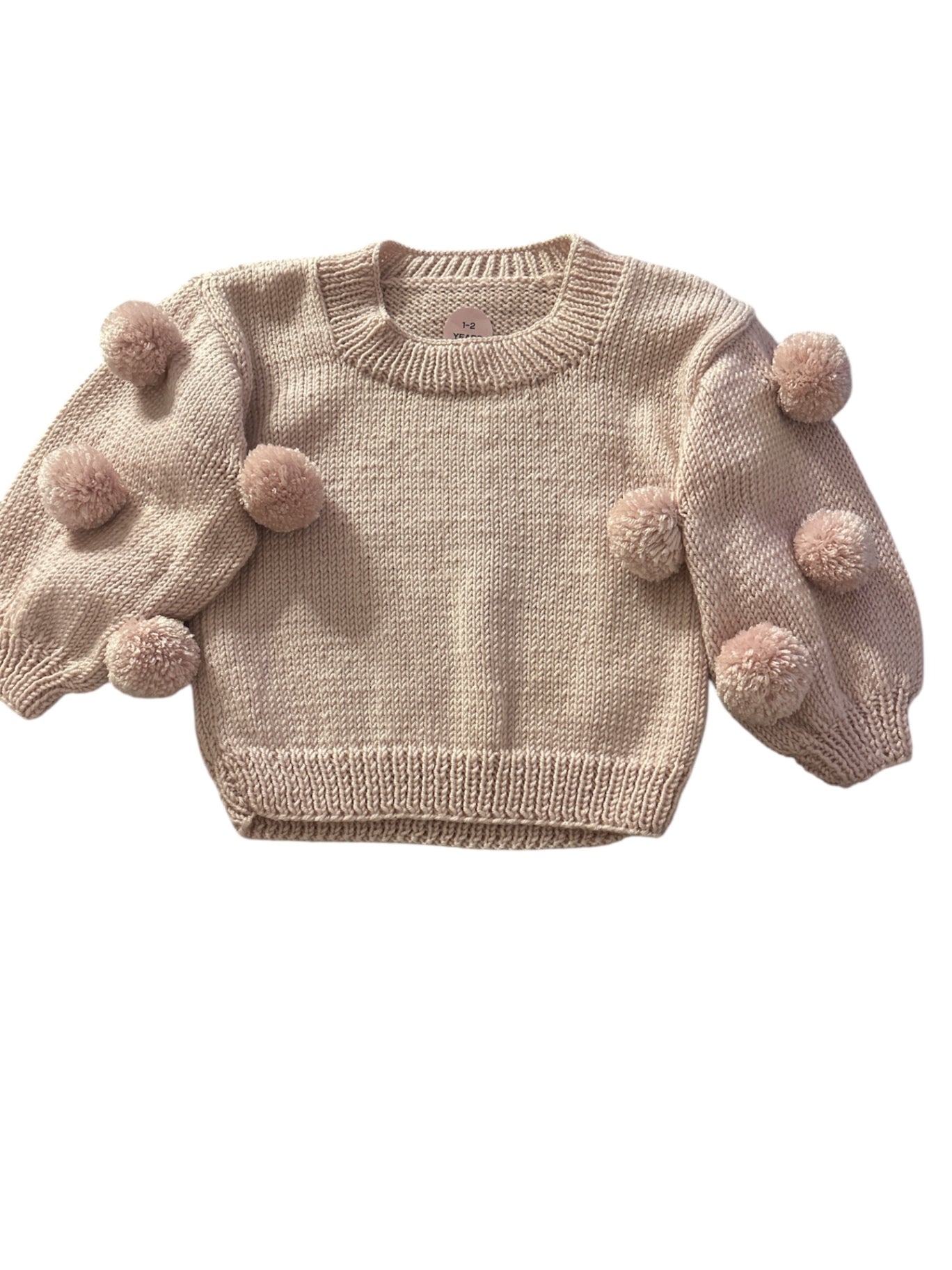 Handmade Jumper With Pom Pom On Arms 