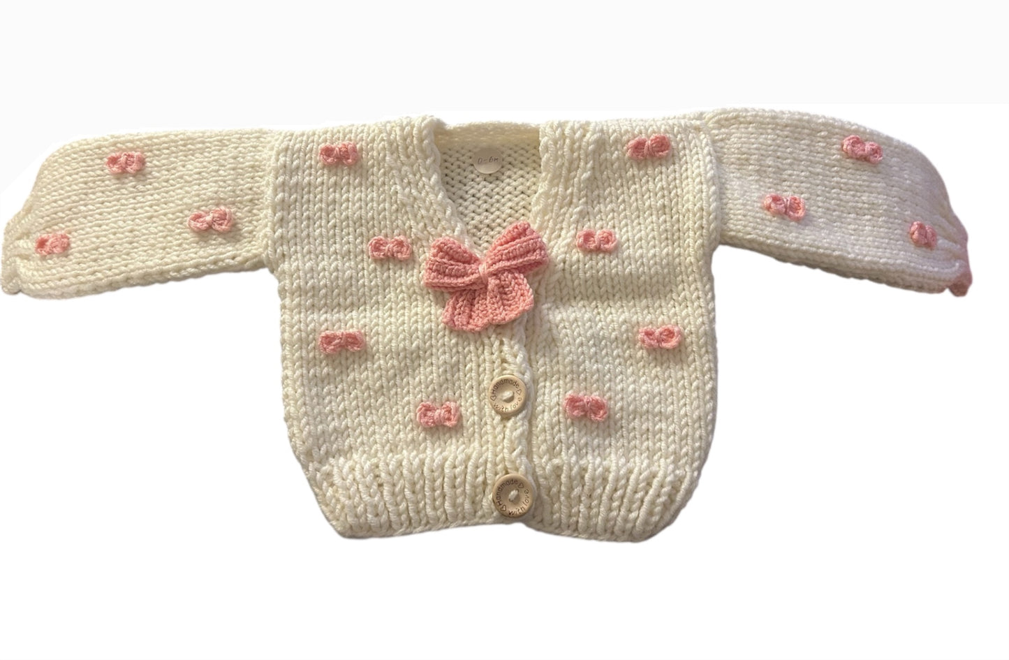 12/18m Cream With Pink Bows 