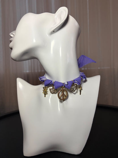 Lilac bandana charm necklace 