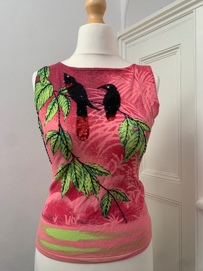 vintage sequin bird top