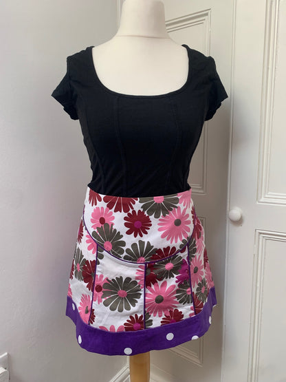 95% cotton mixed print white skirt