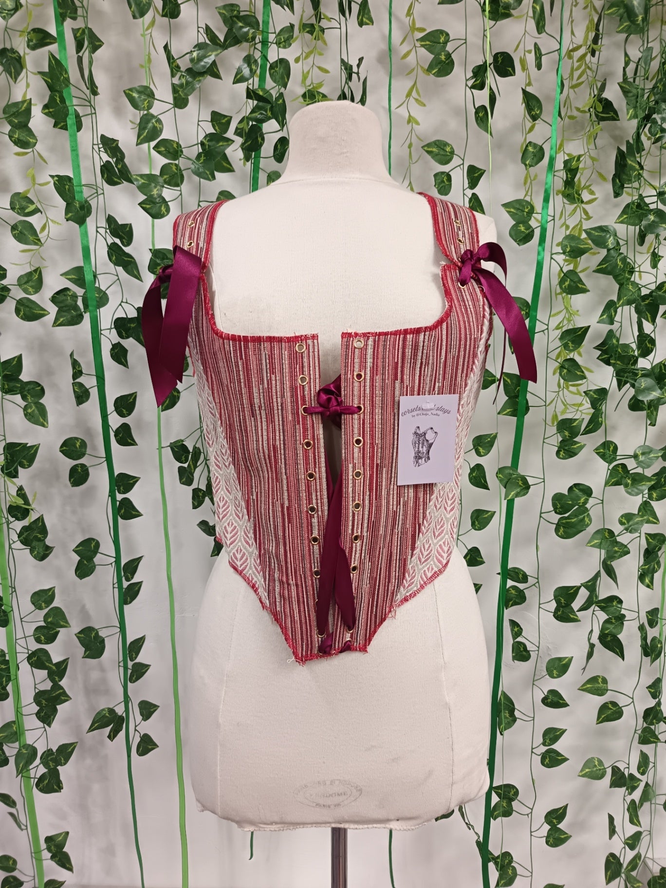 Red corset top stays