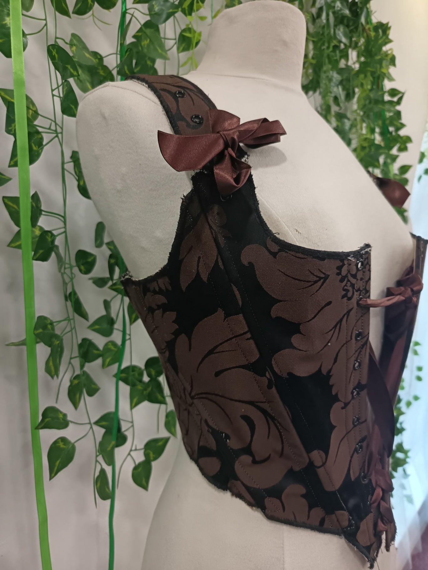 Black brown corset top