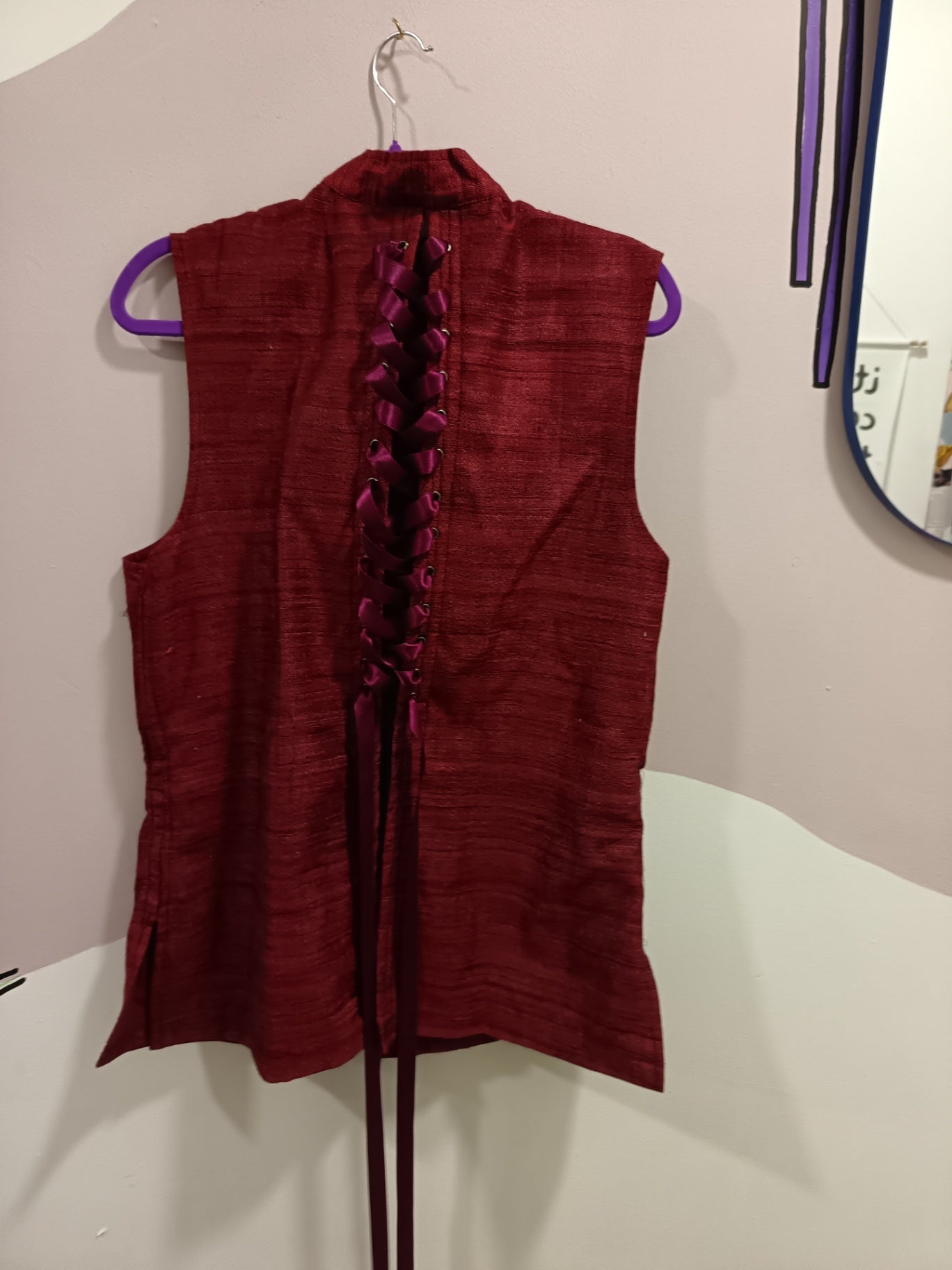 Silk red corset waistcoat