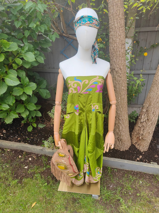 Wire headband wrap- sari fabric