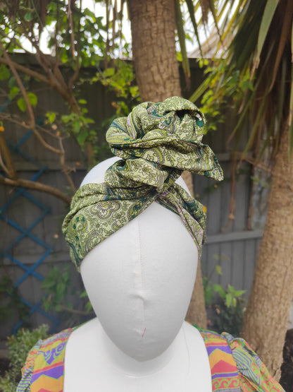 Wire headband wrap - recycled sari fabric