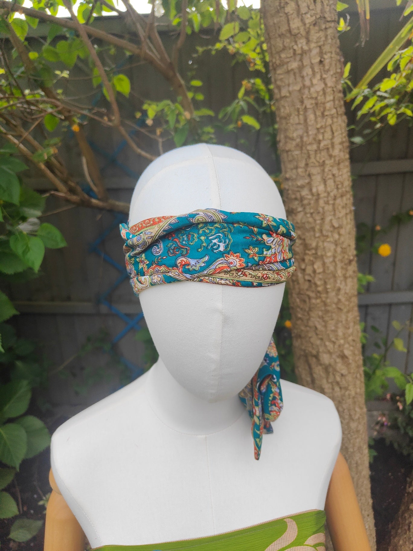 Wire headband wrap- sari fabric