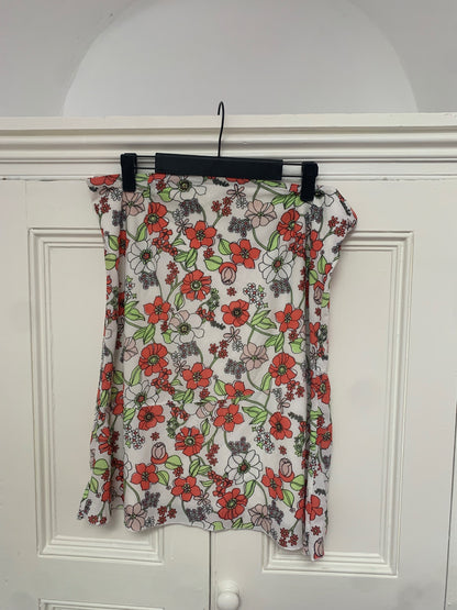 vintage white floral skirt