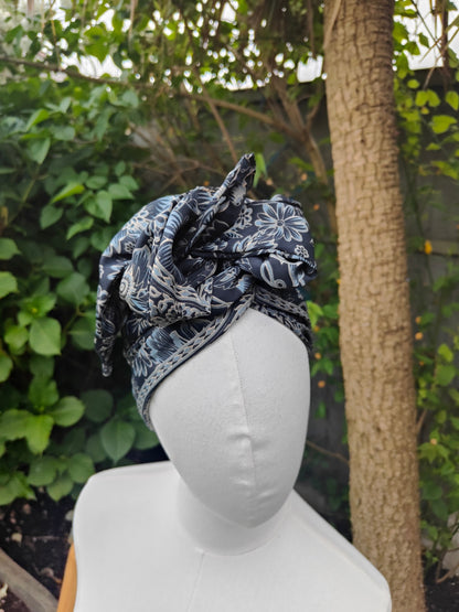 Wire headband wrap - sari fabric 