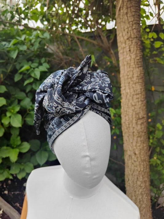 Wire headband wrap - sari fabric 