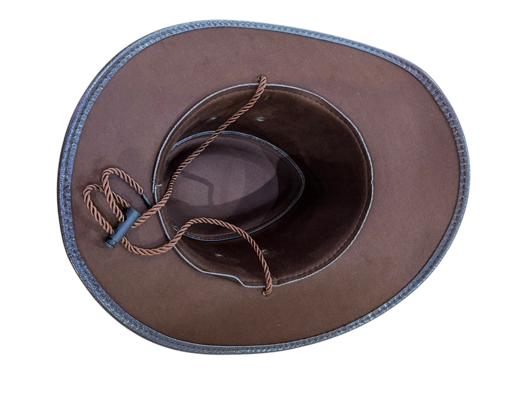 Brown Faux Leather Cowboy Hat