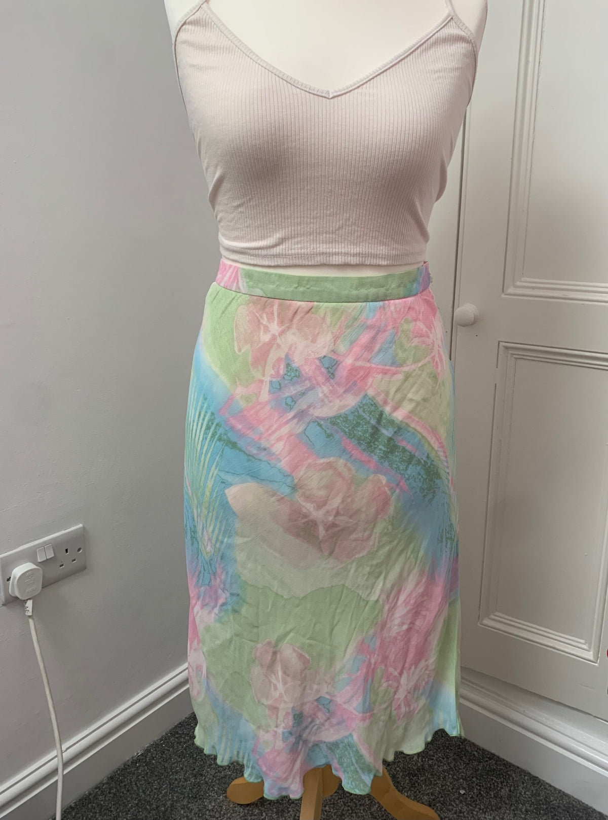 pastel floral skirt
