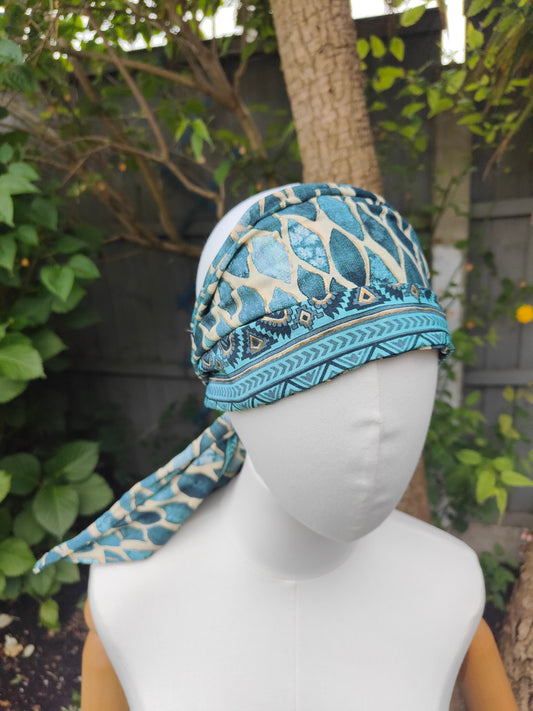 Wire headband wrap-sari fabric