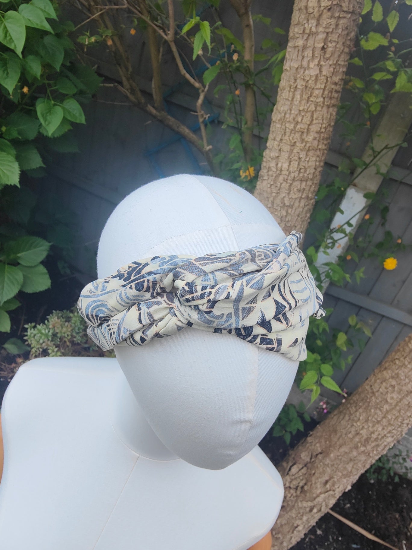Wire headband wrap-sari fabric 