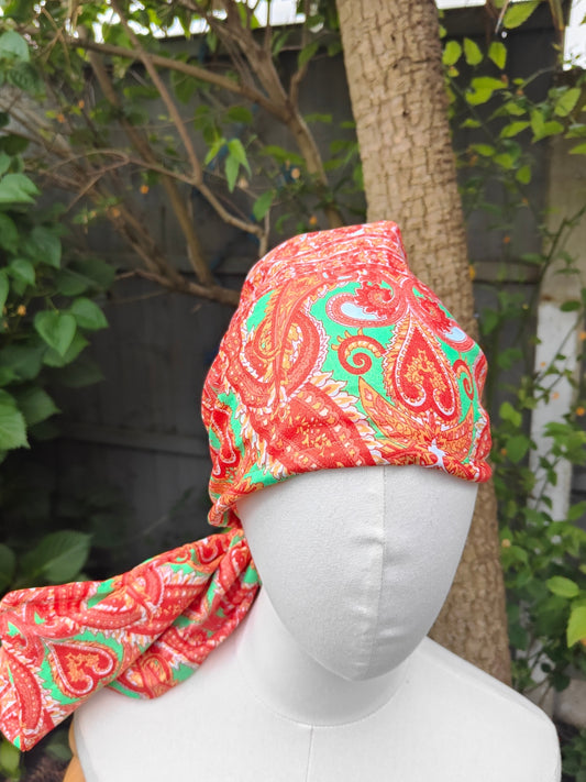 Wire headband wrap-sari fabric