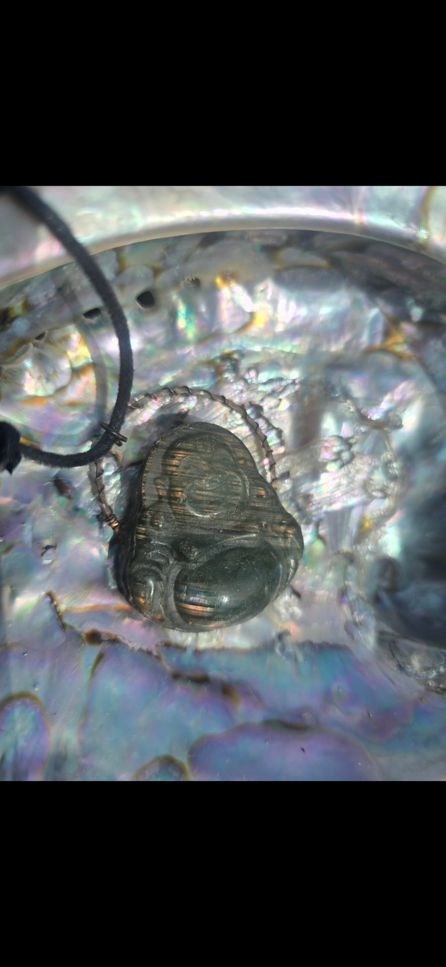 Labradorite buddha necklace