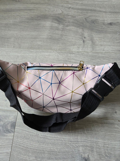 Pink Geometric Bum Bag