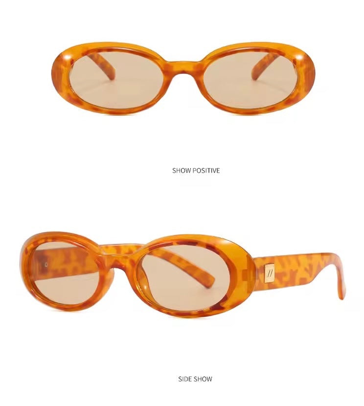 Oval 60s Sunglasses Orange