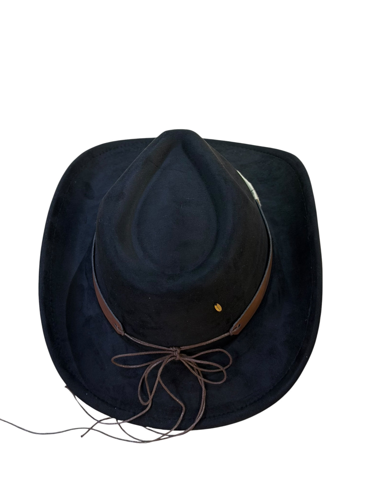 Black suede cowboy hat adjustable