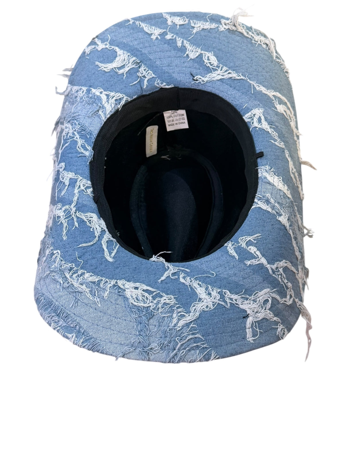 Blue Denim Hat with Heart bead details