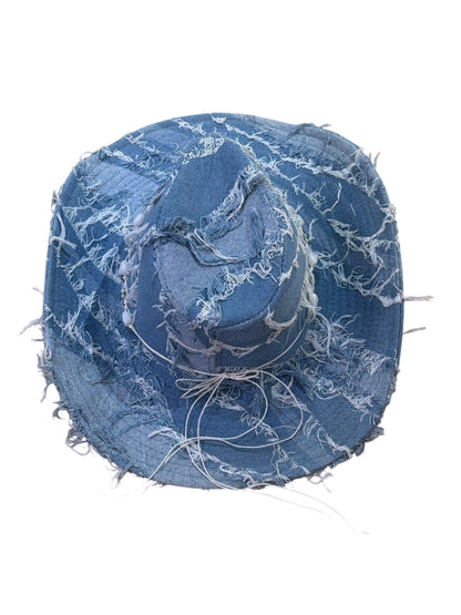 Blue Denim Hat with Heart bead details