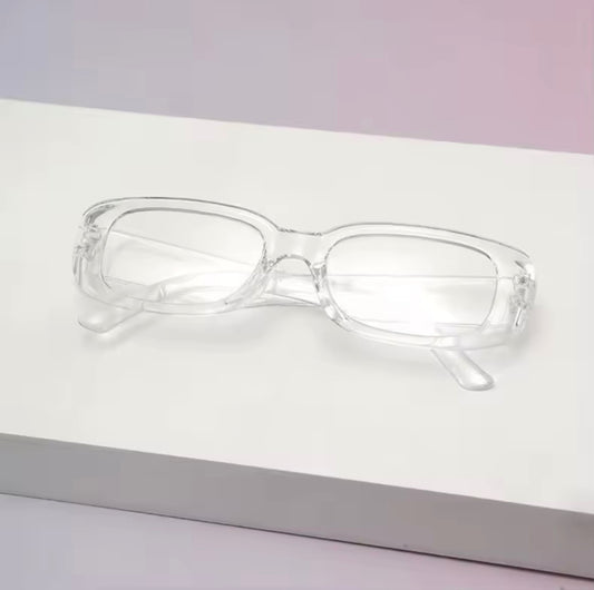 90s Oblong Glasses Clear