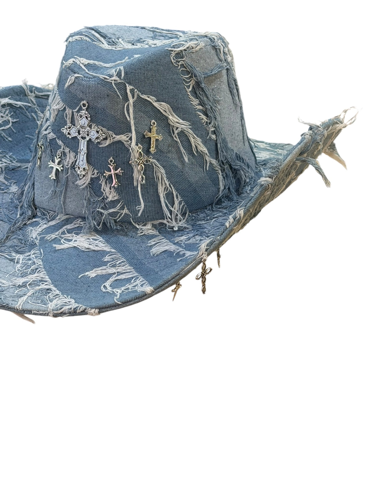 Cross Blue Denim Cowboy Hat
