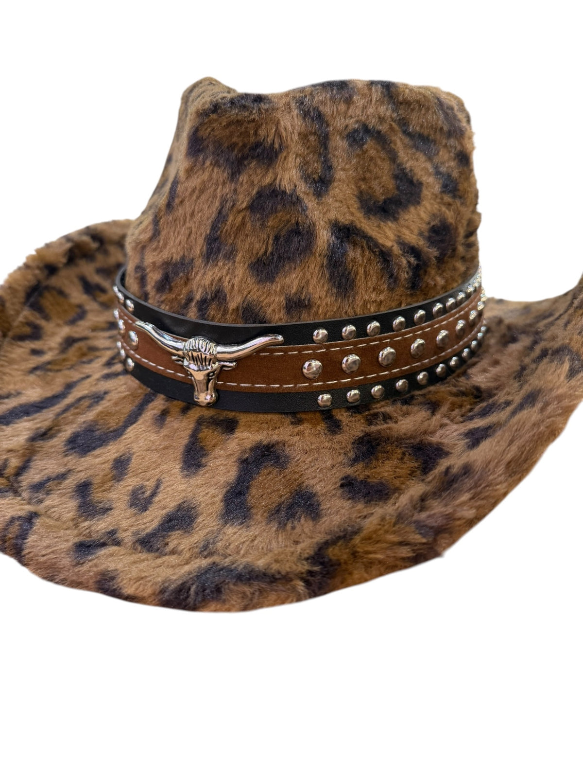 Bull Stud Fur  Leopard Print Cowboy Hat