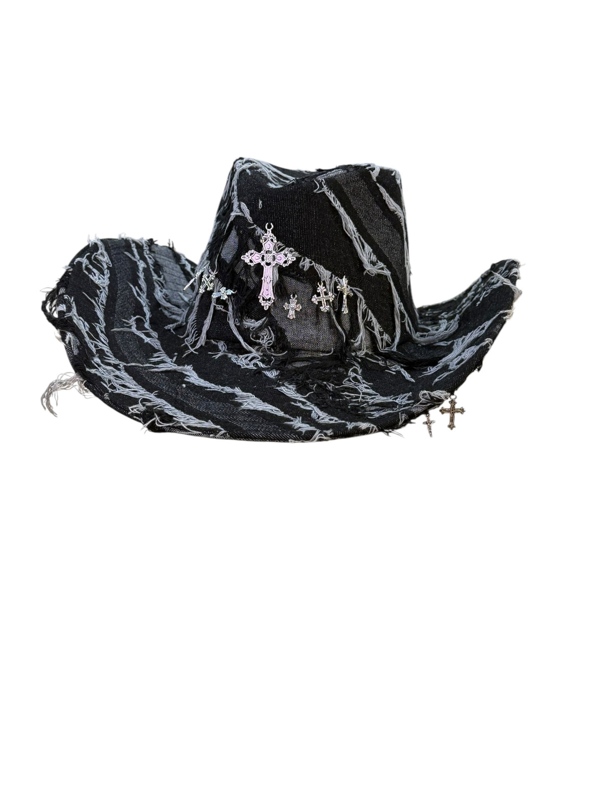 Cross Black Denim Cowboy Hat