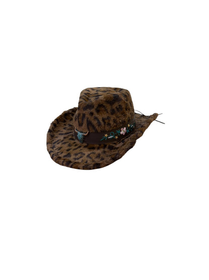 Flower Bull Fur Leopard Print Cowboy Hat 