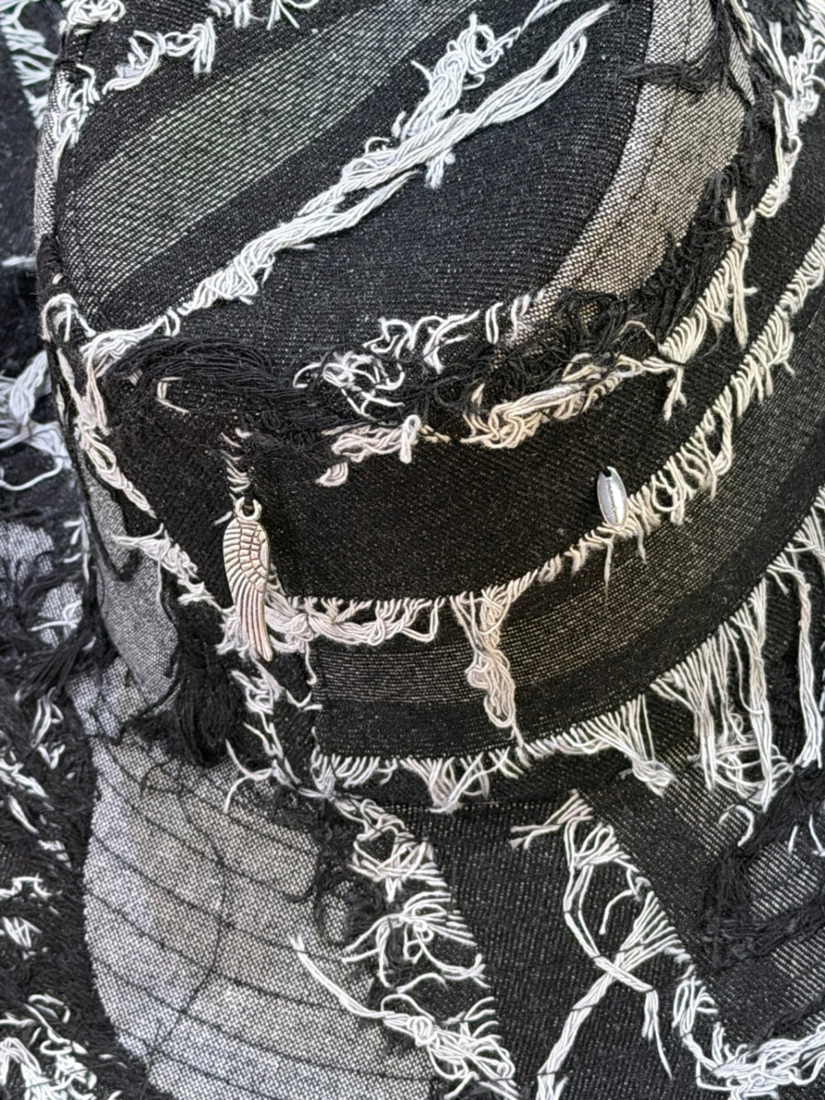 Silver Cross Black Denim Cowboy Hat