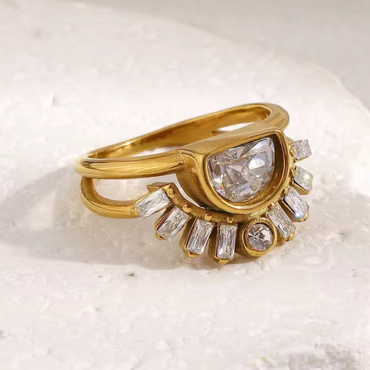 Gold Sunrise Ring Size 8