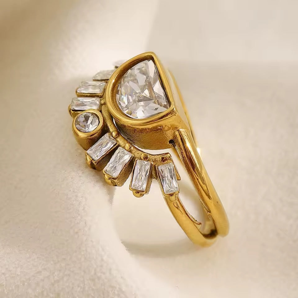 Gold Sunrise Ring Size 8