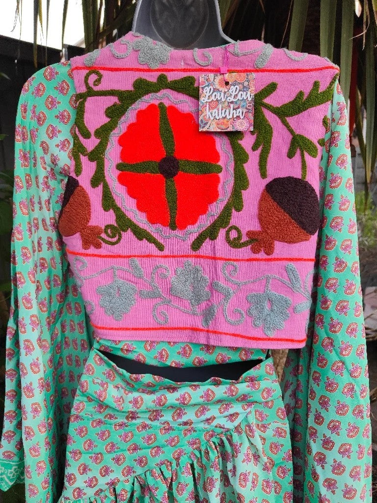 New York Embroidered Waistcoat Top Pink 6-12