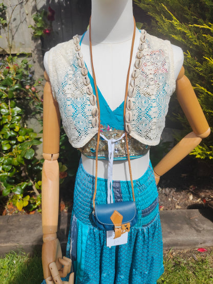 Boho crochet lace shell waistcoat top